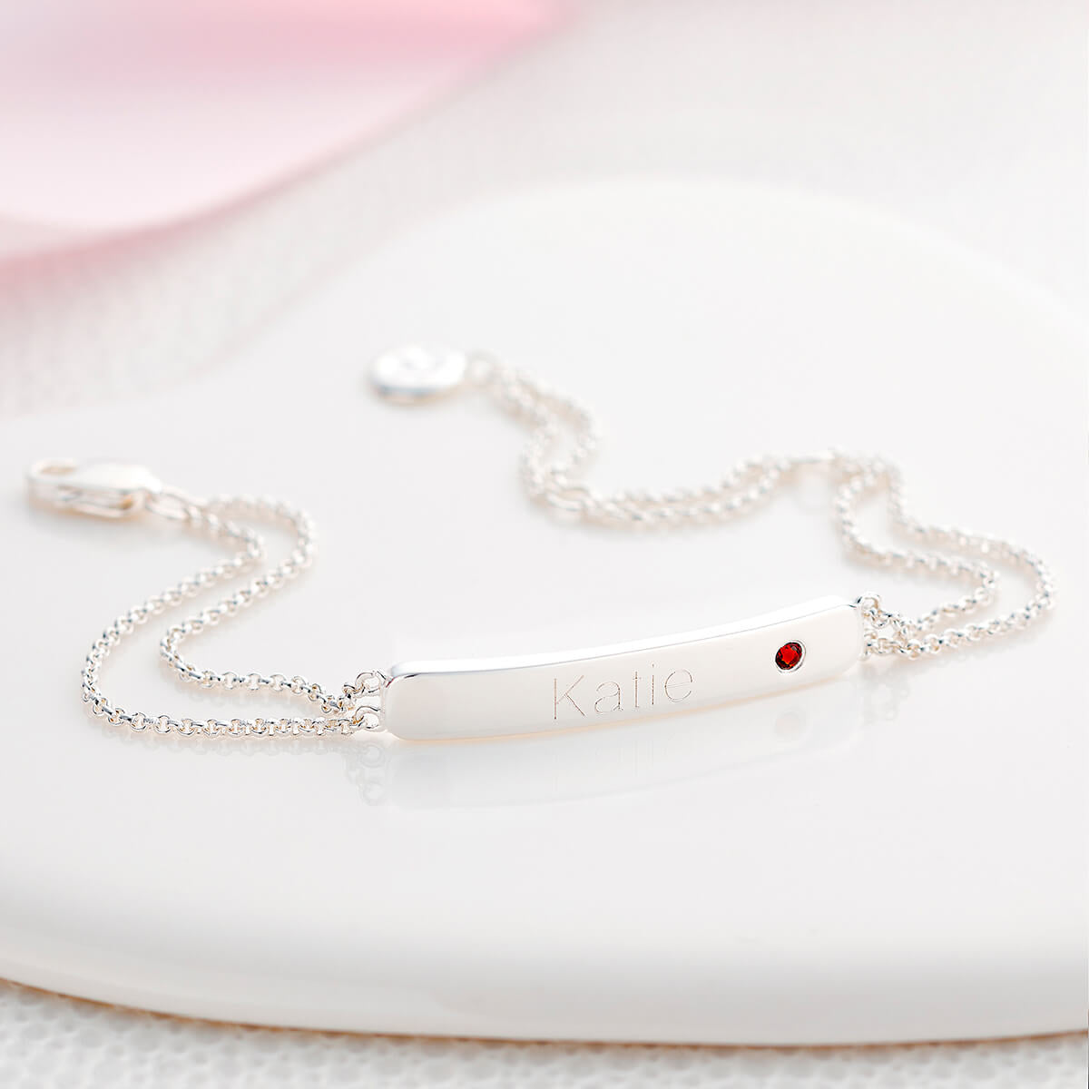 Personalised January Birthstone Garnet Bracelet