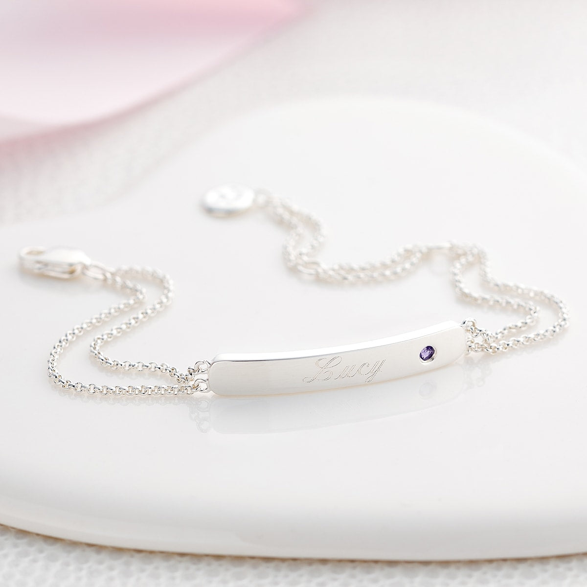 Personalised February Birthstone Amethyst Bracelet