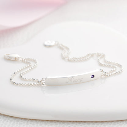 Personalised February Birthstone Amethyst Bracelet