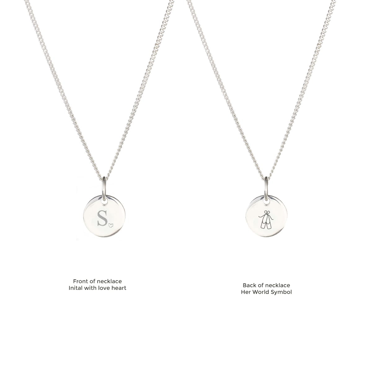 Personalised Her World Necklace - Sterling Silver