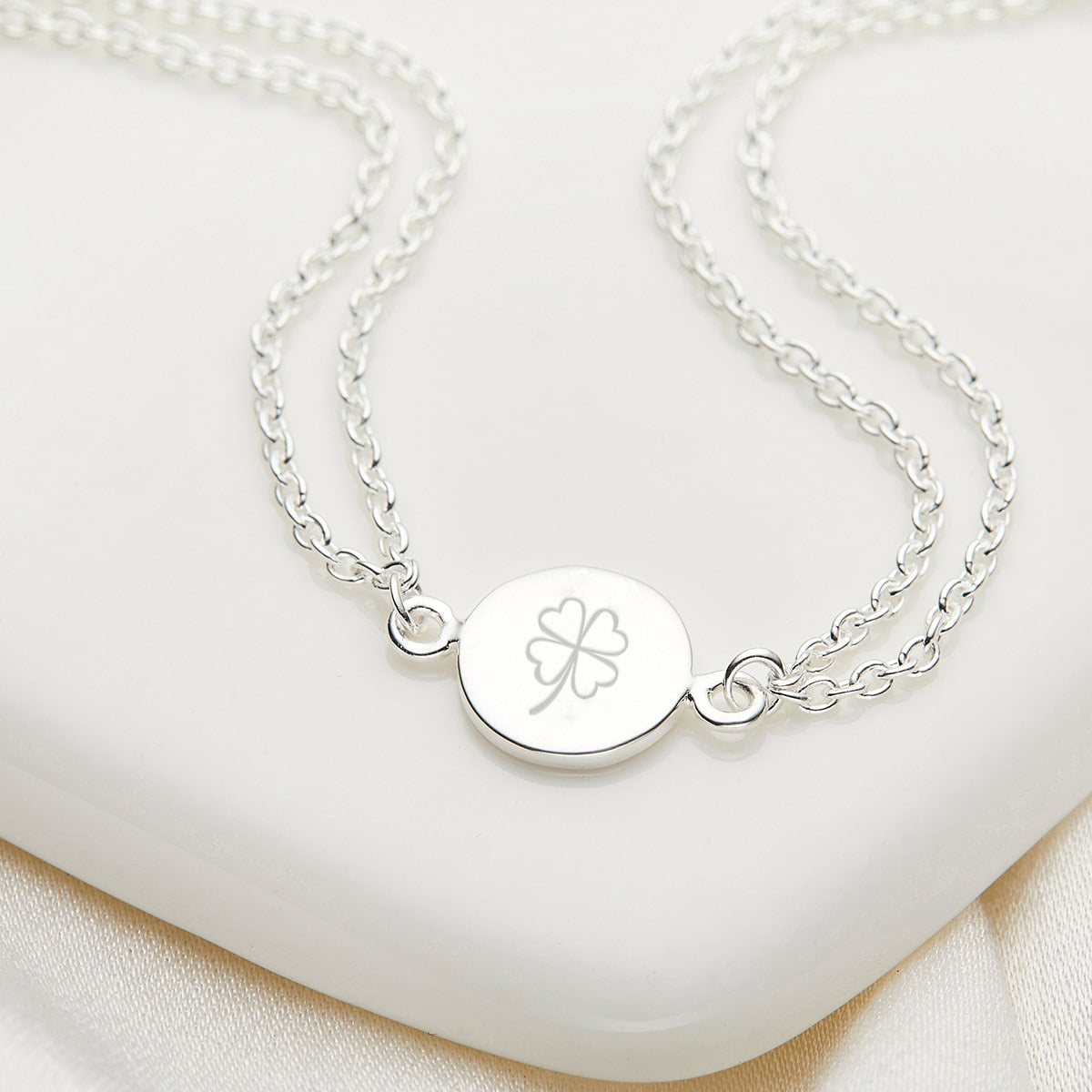 Personalised Her World Disc Bracelet — Sterling Silver
