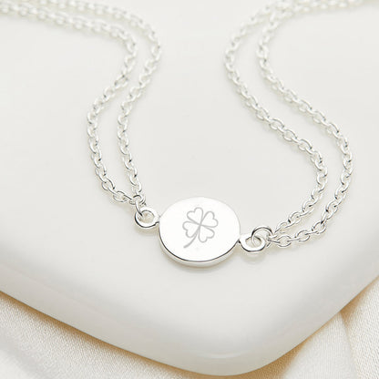 Personalised Her World Disc Bracelet — Sterling Silver