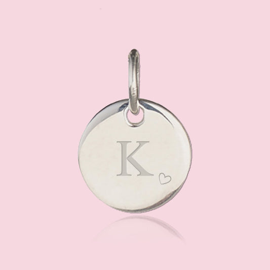 Personalised Her World Disc Charm — Sterling Silver