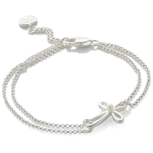 Cherish Cross Pearl Bracelet - Sterling Silver