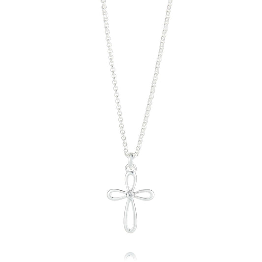 Cherish Cross Diamond Necklace - Sterling Silver