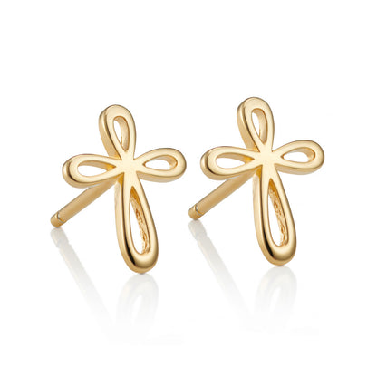 Cherish Cross Earrings - Gold Plated