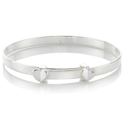 Adored Heart Diamond Christening Baby Bangle