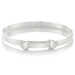 Adored Heart Diamond Christening Baby Bangle