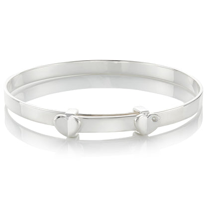 Adored Heart Diamond Christening Baby Bangle