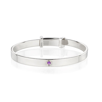 February Birthstone Amethyst Christening Baby Bangle