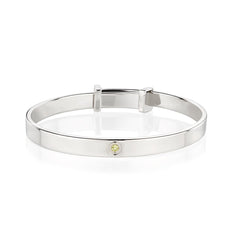 August Birthstone Peridot Christening Baby Bangle
