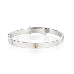 November Birthstone Citrine Christening Baby Bangle