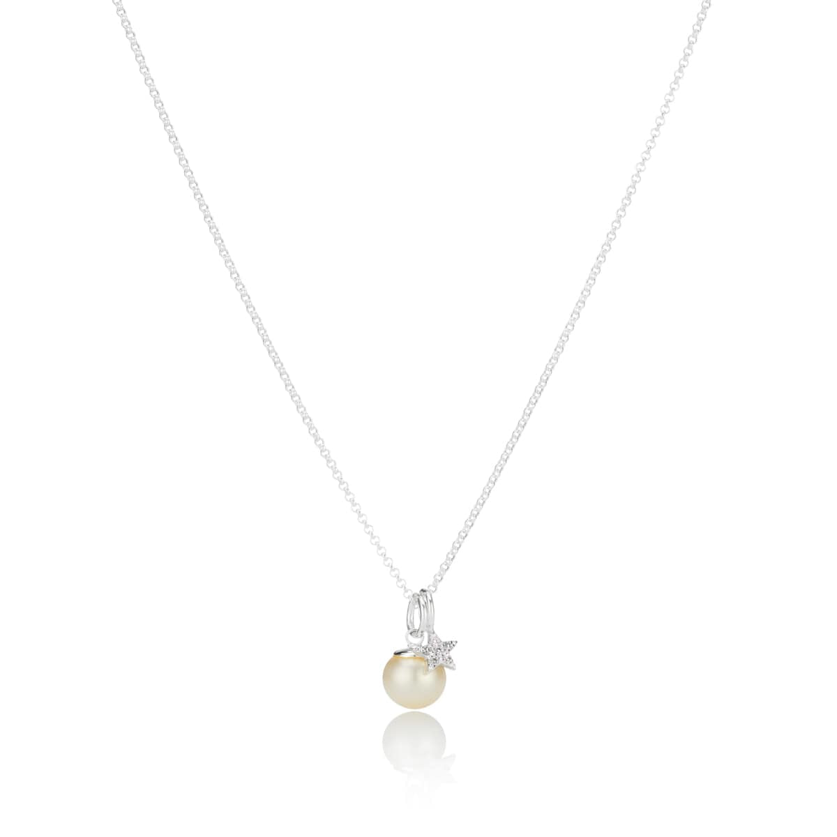Heirloom Diamond Star and Pearl Necklace