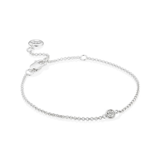 Heirloom Solitaire Diamond Bracelet - Sterling Silver