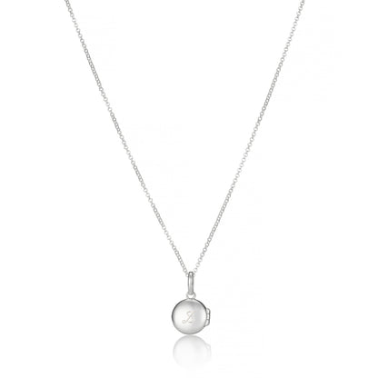 Small Forever Diamond Locket Necklace - Sterling Silver