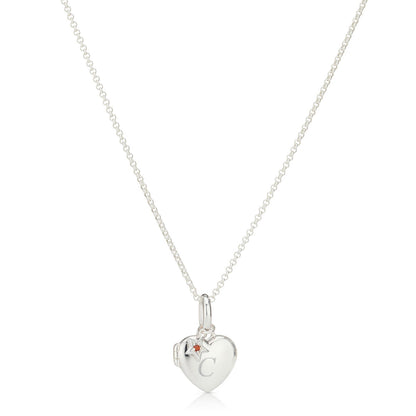 Personalised January Birthstone Garnet Locket Necklace