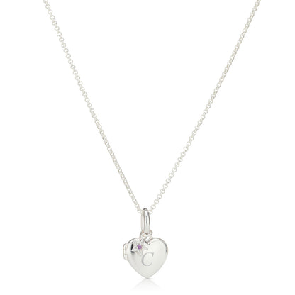 Personalised February Birthstone Amethyst Locket Necklace