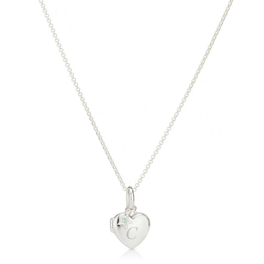 Personalised March Birthstone Aquamarine Locket Necklace