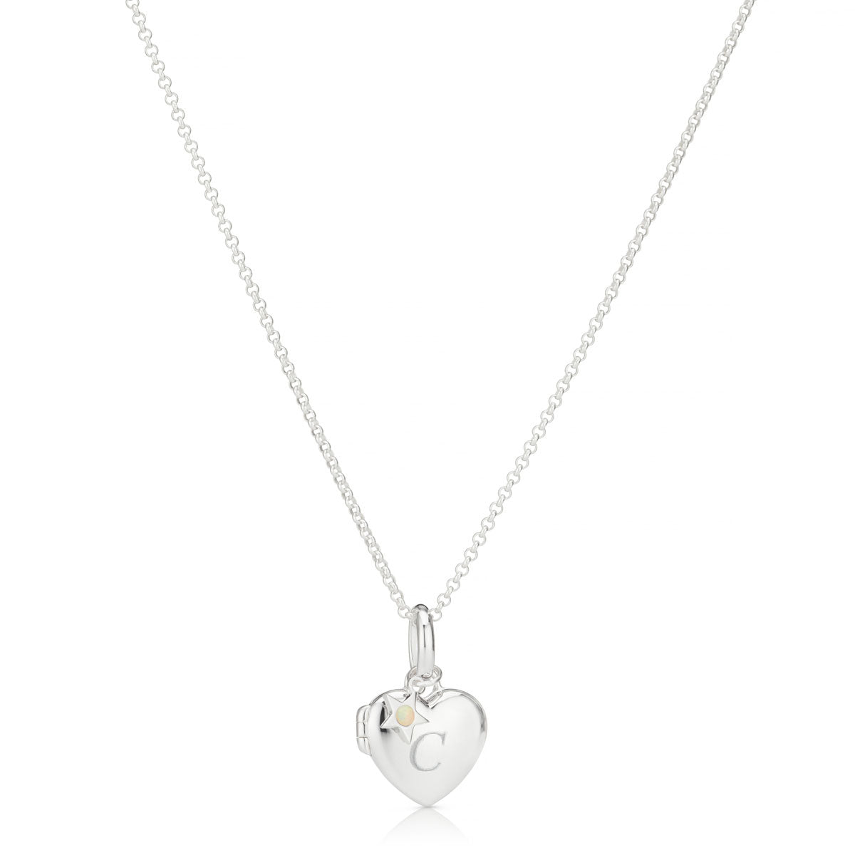 Personalised October Birthstone Opal Locket Necklace
