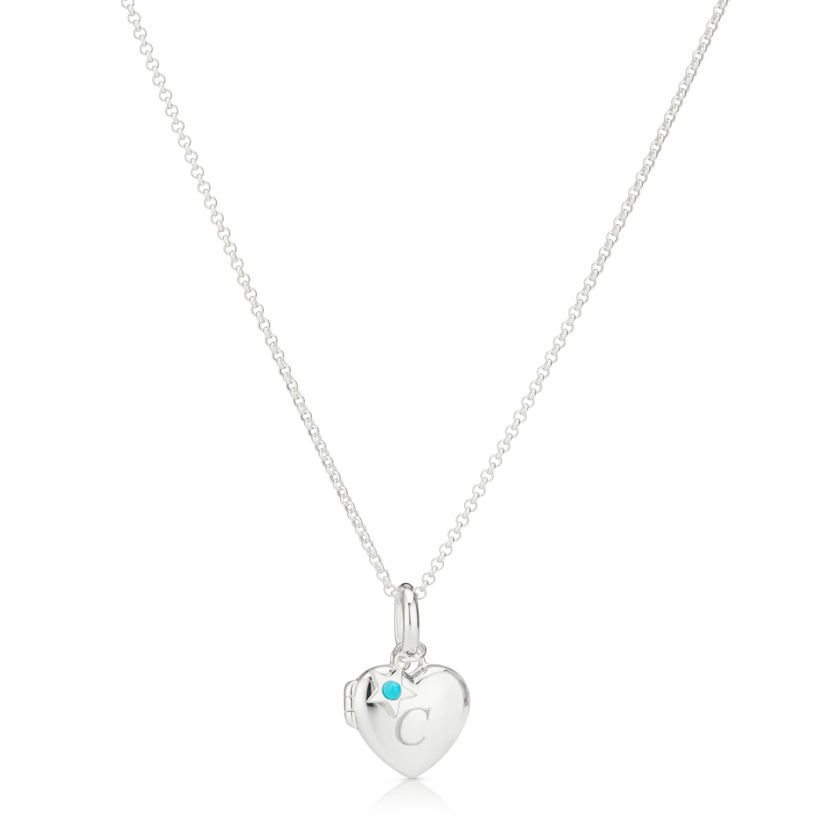 Personalised December Birthstone Turquoise Locket Necklace