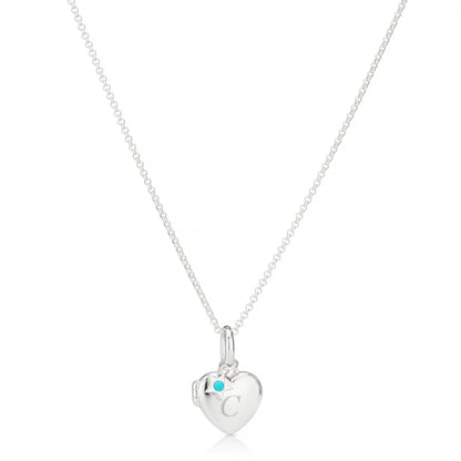 Personalised December Birthstone Turquoise Locket Necklace