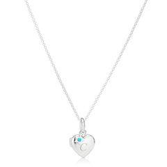 Personalised December Birthstone Turquoise Locket Necklace