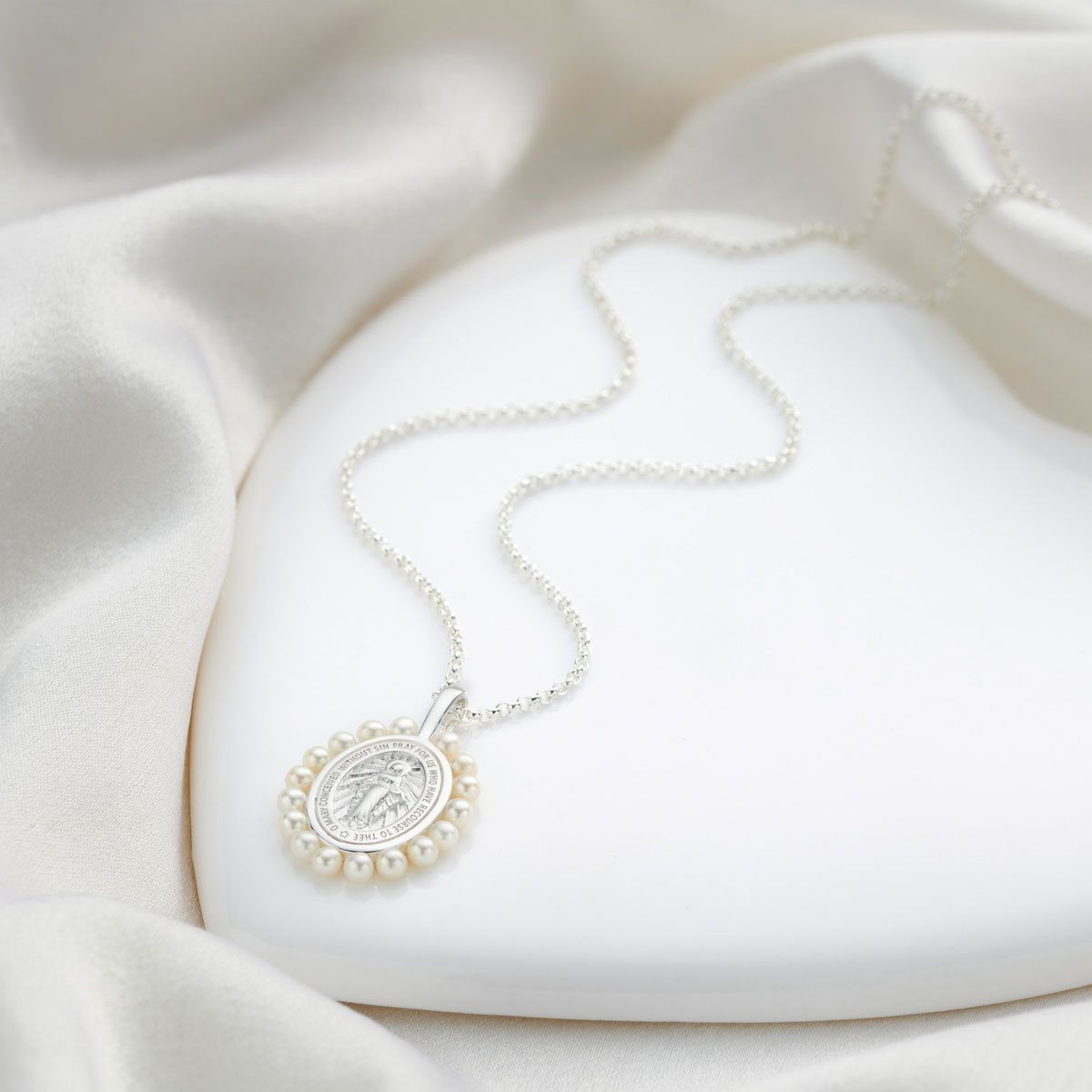 Watch Over Me Freshwater Pearl Necklace — Sterling Silver