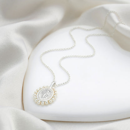 Watch Over Me Freshwater Pearl Necklace — Sterling Silver