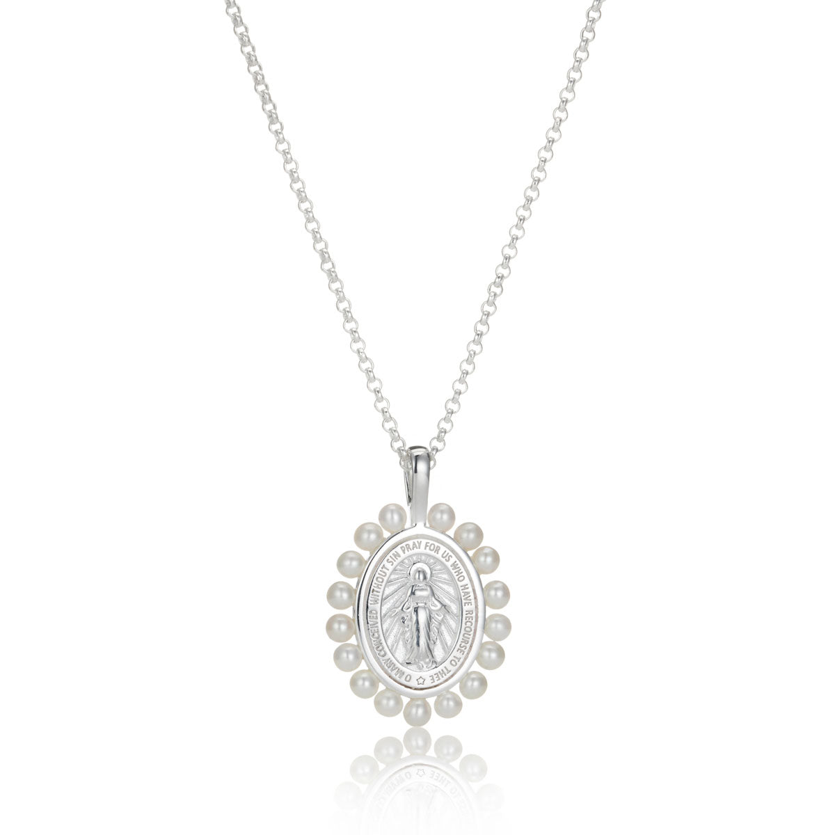 Watch Over Me Freshwater Pearl Necklace — Sterling Silver