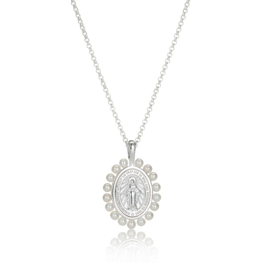Watch Over Me Freshwater Pearl Necklace — Sterling Silver