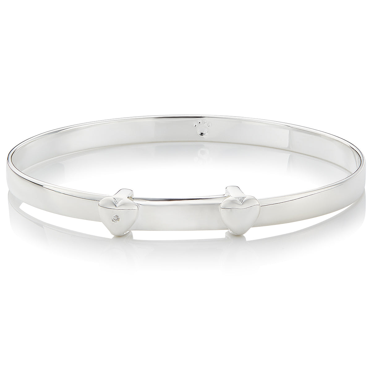 Personalised My First Diamond Christening Baby Bangle - Sterling Silver