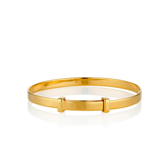 Personalised Signature Christening Baby Bangle - Gold Plated