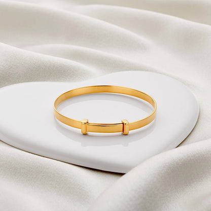 Personalised Signature Christening Baby Bangle - Gold Plated