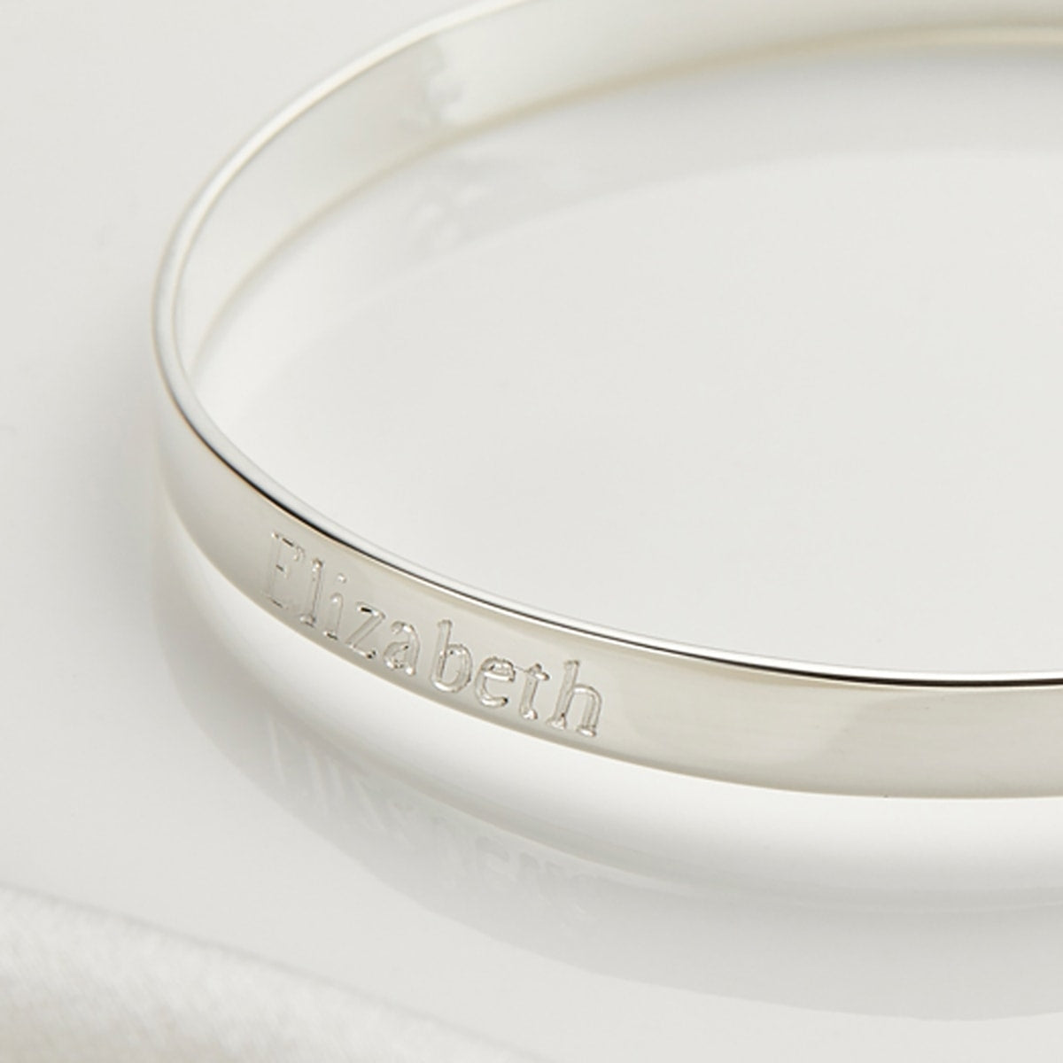 Personalised Love Heart Baby Bangle - Sterling Silver