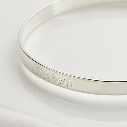 Fairy White Baby Bangle - Sterling Silver