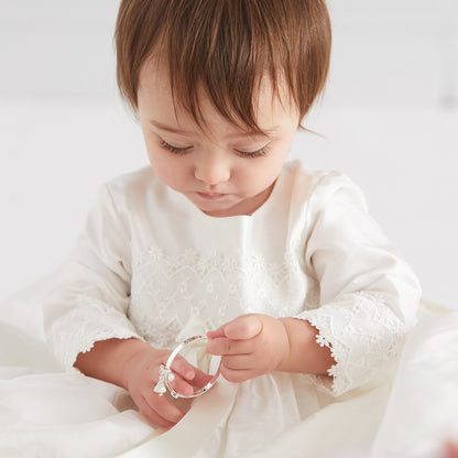 Fairy White Baby Bangle - Sterling Silver