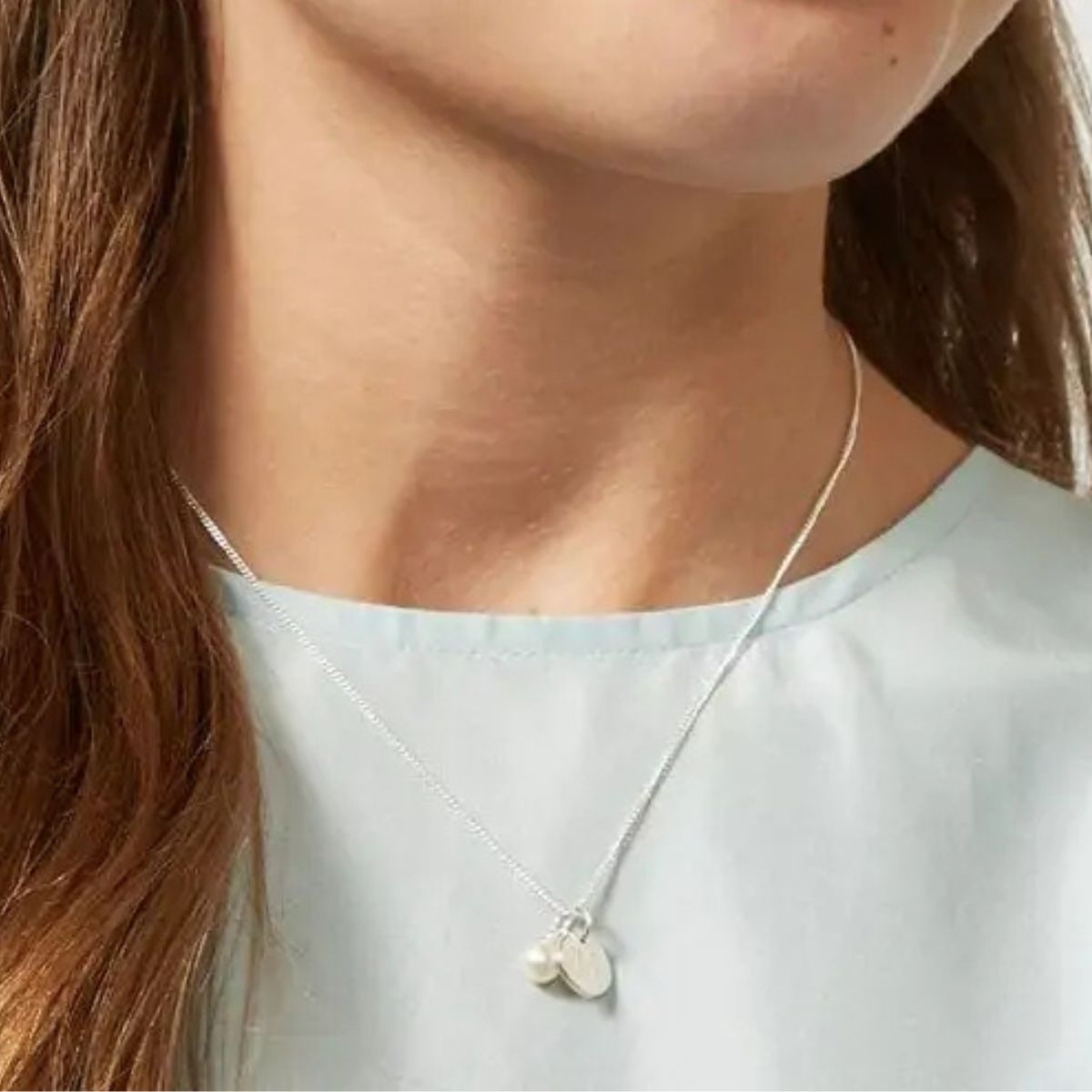 Personalised My First Pearl Disc Necklace