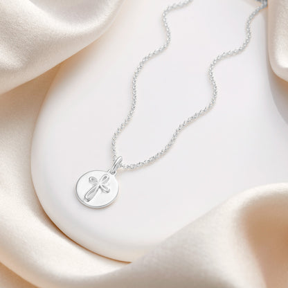 Personalised Cherish Disc Necklace - Sterling Silver