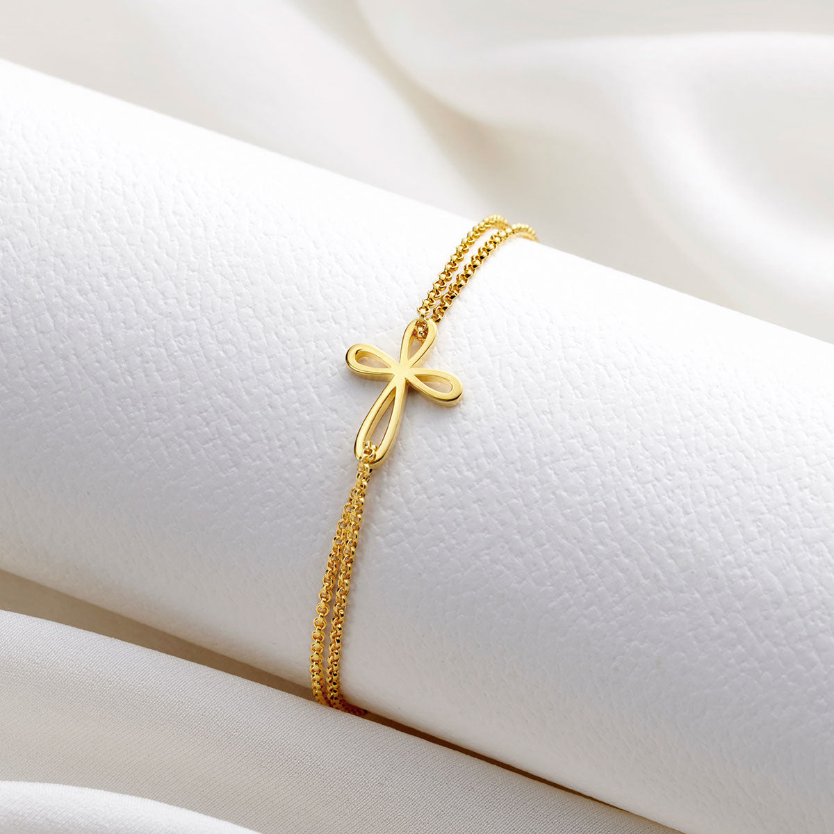 Cherish Signature Cross Bracelet - Gold Plated