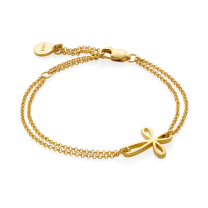 Cherish Signature Cross Bracelet - Gold Plated