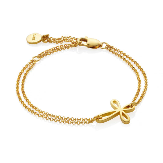 Cherish Signature Cross Bracelet - Gold Plated