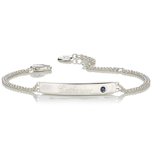 Personalised September Birthstone Sapphire Bracelet