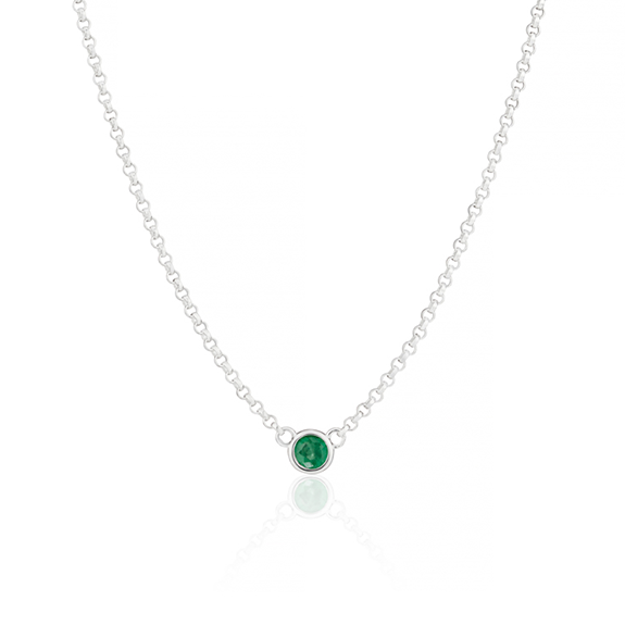 May Emerald Birthstone Necklace