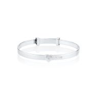 Silver Personalized Diamond Baby Bangle  — Baby Love