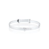 Silver Personalized Diamond Baby Bangle — Baby Love