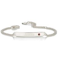 Personalised January Garnet Birthstone Bracelet