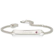 Personalized July Ruby Birthstone Bracelet