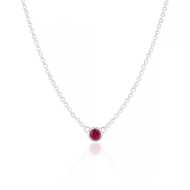 July Ruby Birthstone Necklace