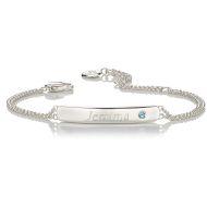 Personalized March Aquamarine Birthstone Bracelet