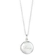 Personalised Large Lulu Diamond Locket Necklace